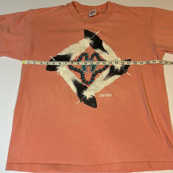 Vtg 90s Cherokee Native American T-shirt - Picture 4 of 5
